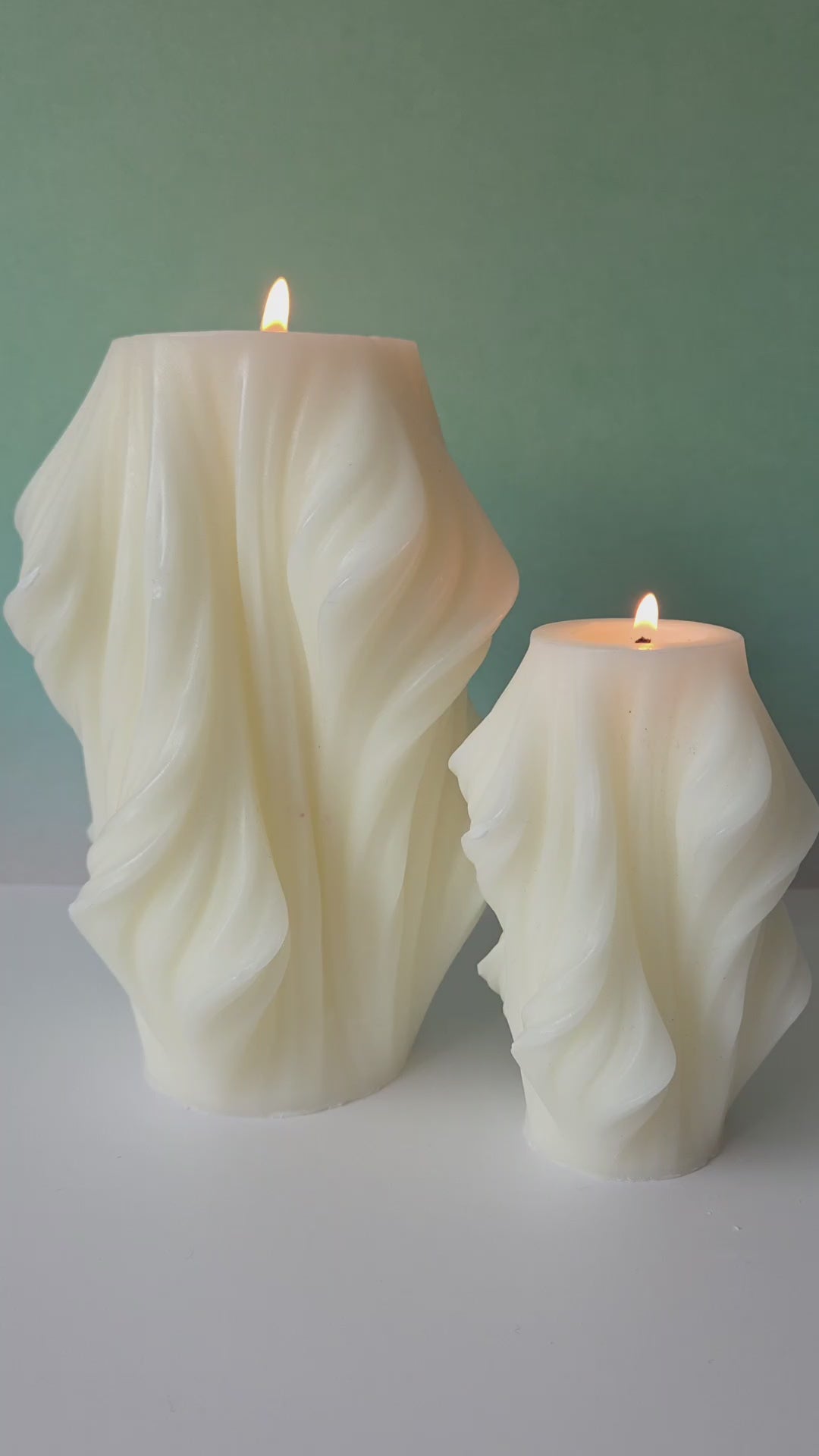 Sculpted Wave Candle Set