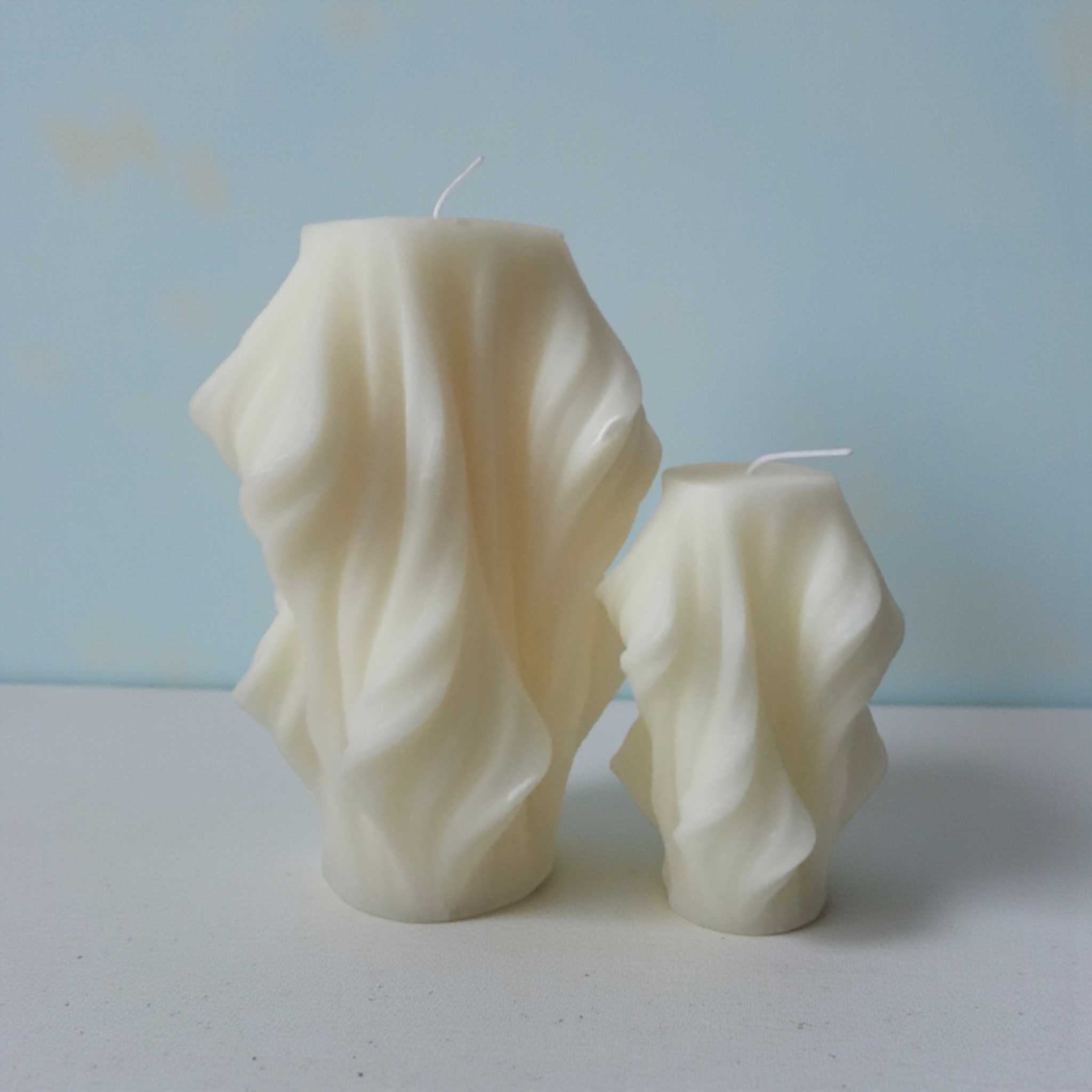 Sculpted Wave Candle Set