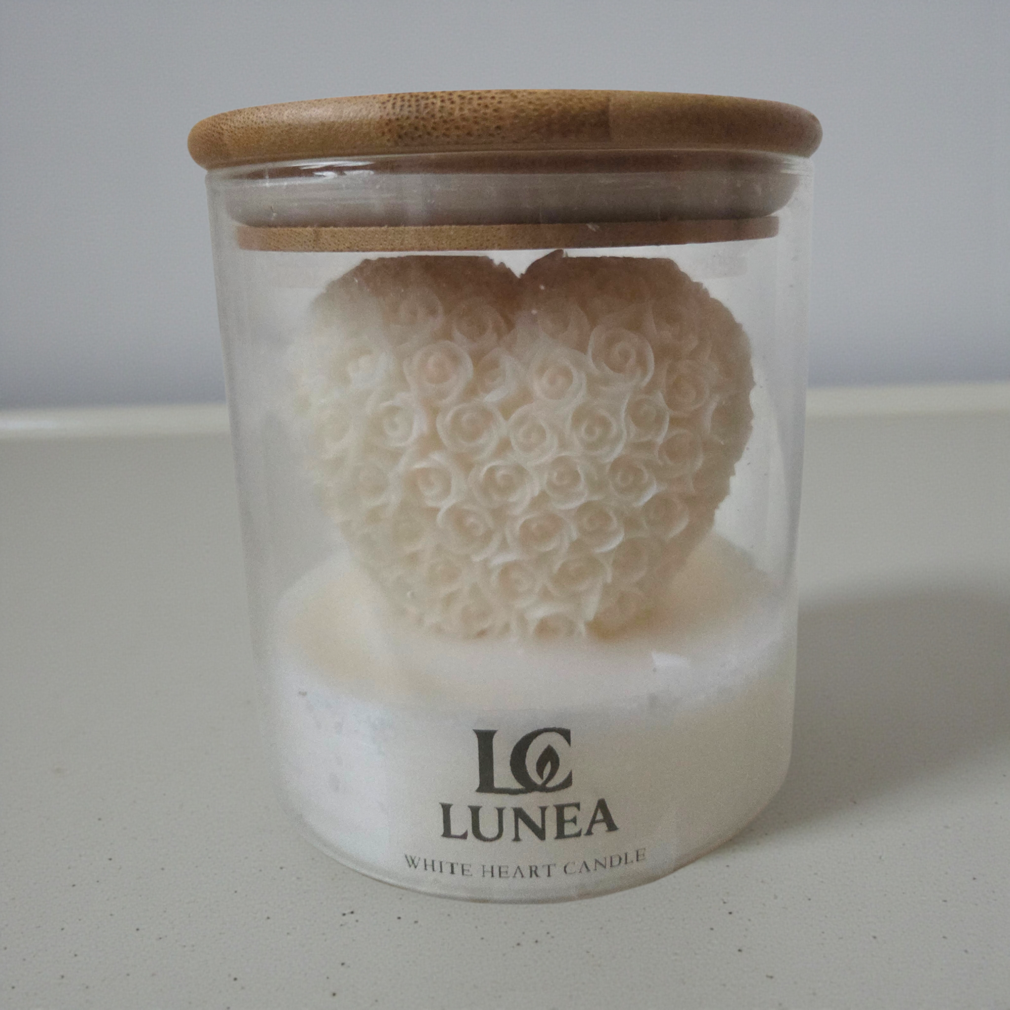 White Heart Candle